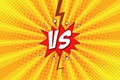 Versus VS pop art comic background with halftone and lightning for intro of superhero fight. Vector